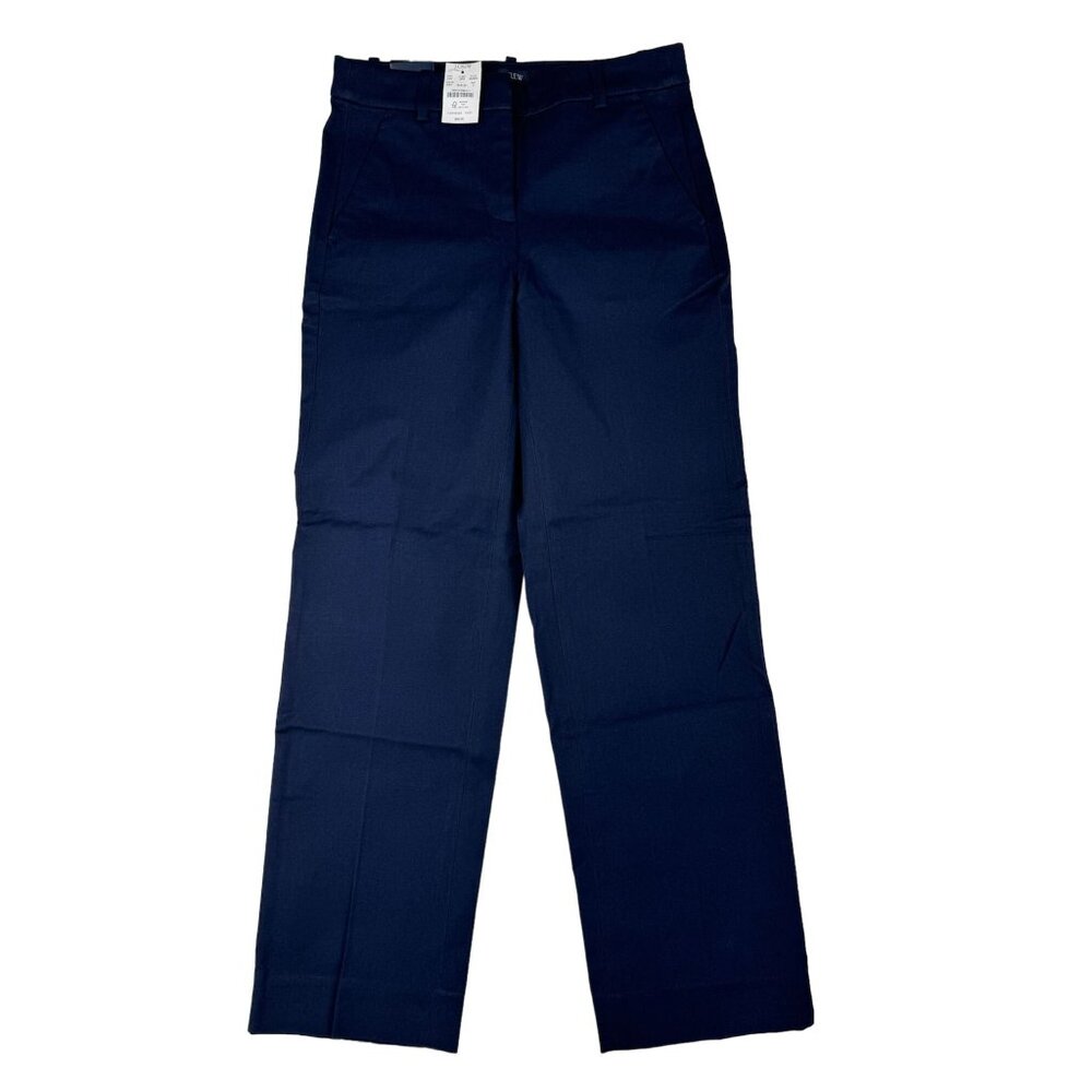J.Crew Kallie Pant Womens Size 2 Navy Blue Recycled Polyester Slim Fit Original